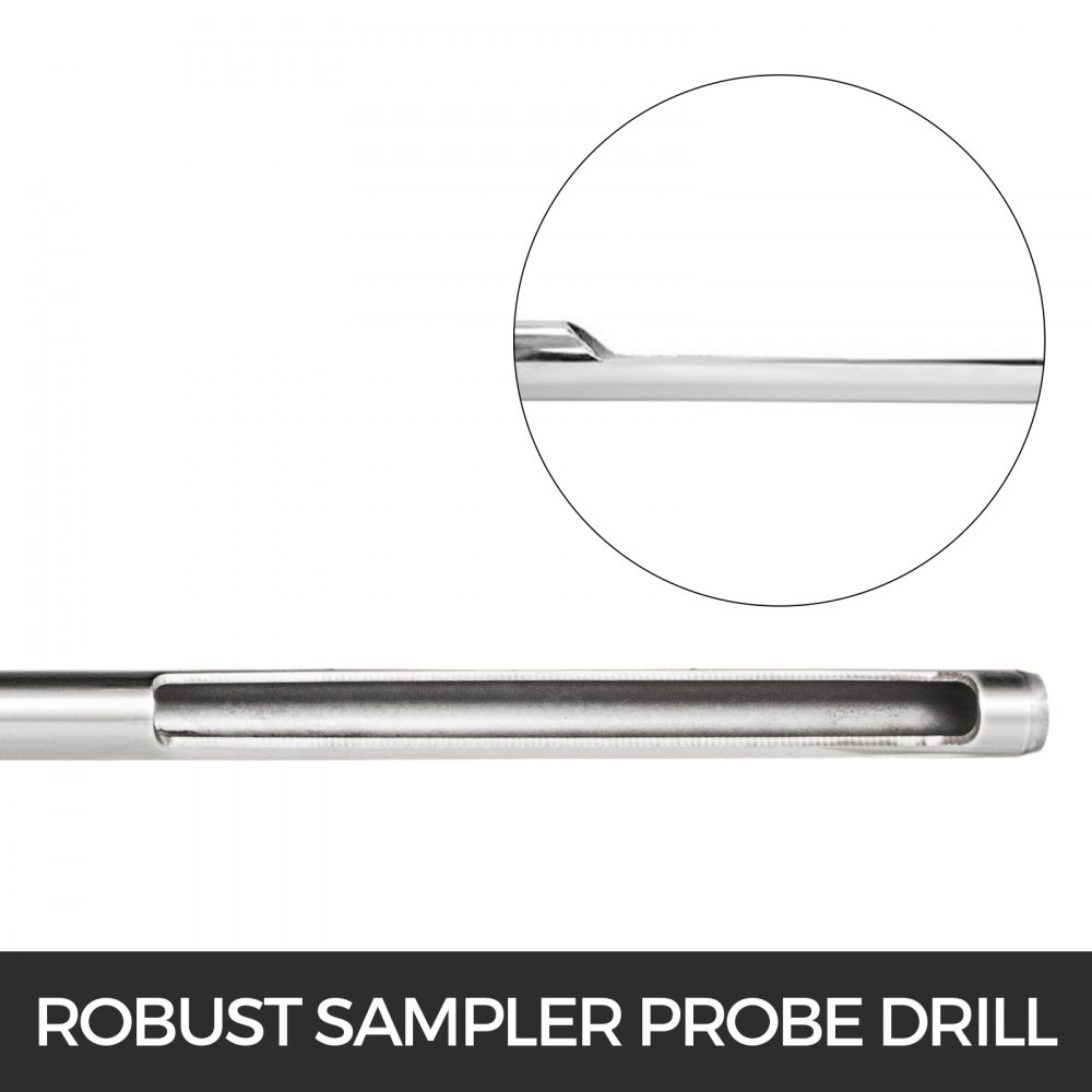 37”soil Probe Sampler T-style Handle W/ Foot Pedal Stainless Steel Soil Sampler