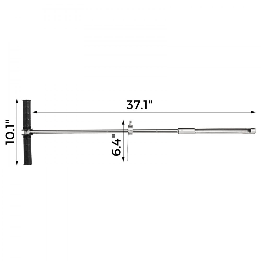 37”soil Probe Sampler T-style Handle W/ Foot Pedal Stainless Steel Soil Sampler