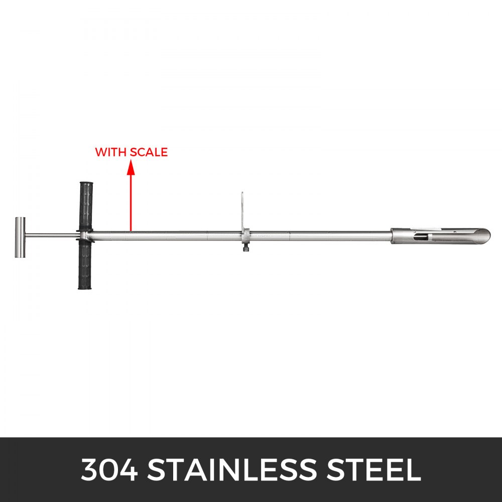 40" Soil Sampler 1.5" Probe Bulldozing W/ Foot Pedal Stainless Steel Sampling