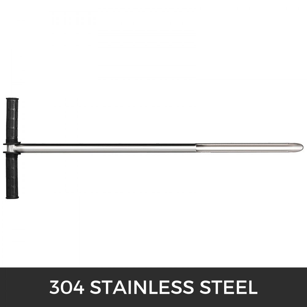 304 Stainless Steel Soil Probe Sampler T-style Rubber Handle