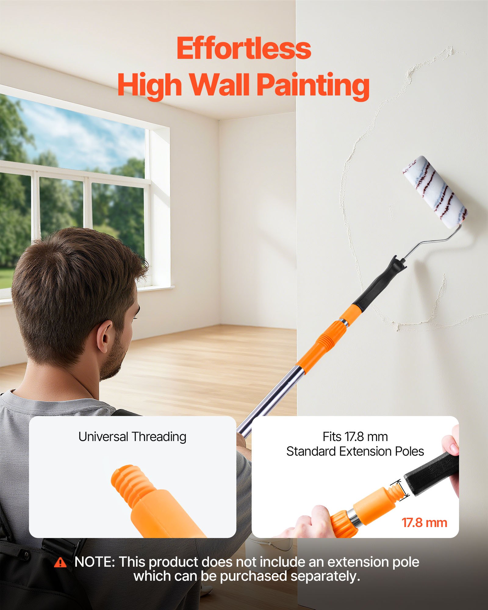 VEVOR 4 Inch Paint Roller Frame, Paint Handles Fits 4 in Mini Roller, Painting Supplies for Wall House Homes, Lightweight Mini Rollers Tools for Ceiling Small Areas Edges and Corners, 12 Pack, Black