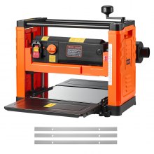 VEVOR Thickness Planer, Two Speed, 13-Inch Width Worktable Power Benchtop Planer, Three-Blade, 2000W 23500 RPM Powerful Motor, Dual Rollers, Over Protection, Woodworking for Hard & Soft Wood Material