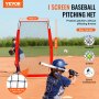 VEVOR I Screen Baseball για Batting Cage, 7x4 ft Baseball & Softball Screen Safety, Body Protector Φορητή οθόνη κτυπήματος με Carry Bag & Ground Stakes, Baseball Pitching Net for Pitchers Protection