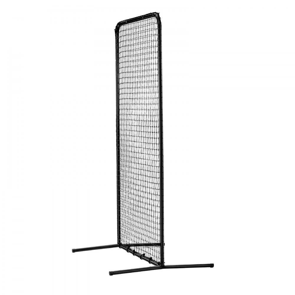 VEVOR I Screen Baseball for Batting Cage, 7x4 ft Baseball Softball Safety Screen, Body Protector Portable Batting Screen with Carry Bag & Ground Stakes, Heavy Duty Pitching Net for Pitchers Protection