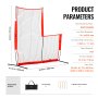VEVOR L Screen Baseball for Batting Cage, 7x7 ft Baseball & Softball Safety Screen, Body Protector Portable Batting Screen with Carry Bag & Ground Stakes, Baseball Pitching Net for Pitchers Protection
