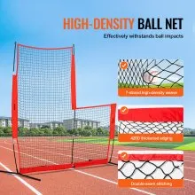 VEVOR L Screen Baseball for Batting Cage, 7x7 ft Baseball & Softball Safety Screen, Body Protector Portable Batting Screen with Carry Bag & Ground Stakes, Baseball Pitching Net for Pitchers Protection