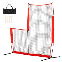 VEVOR L Pantalla de béisbol para jaula de bateo, pantalla de seguridad de béisbol y softbol de 7 x 7 pies, protector corporal, pantalla de bateo portátil con bolsa de transporte y estacas de tierra, red de lanzamiento de béisbol para protección de lanzadores
