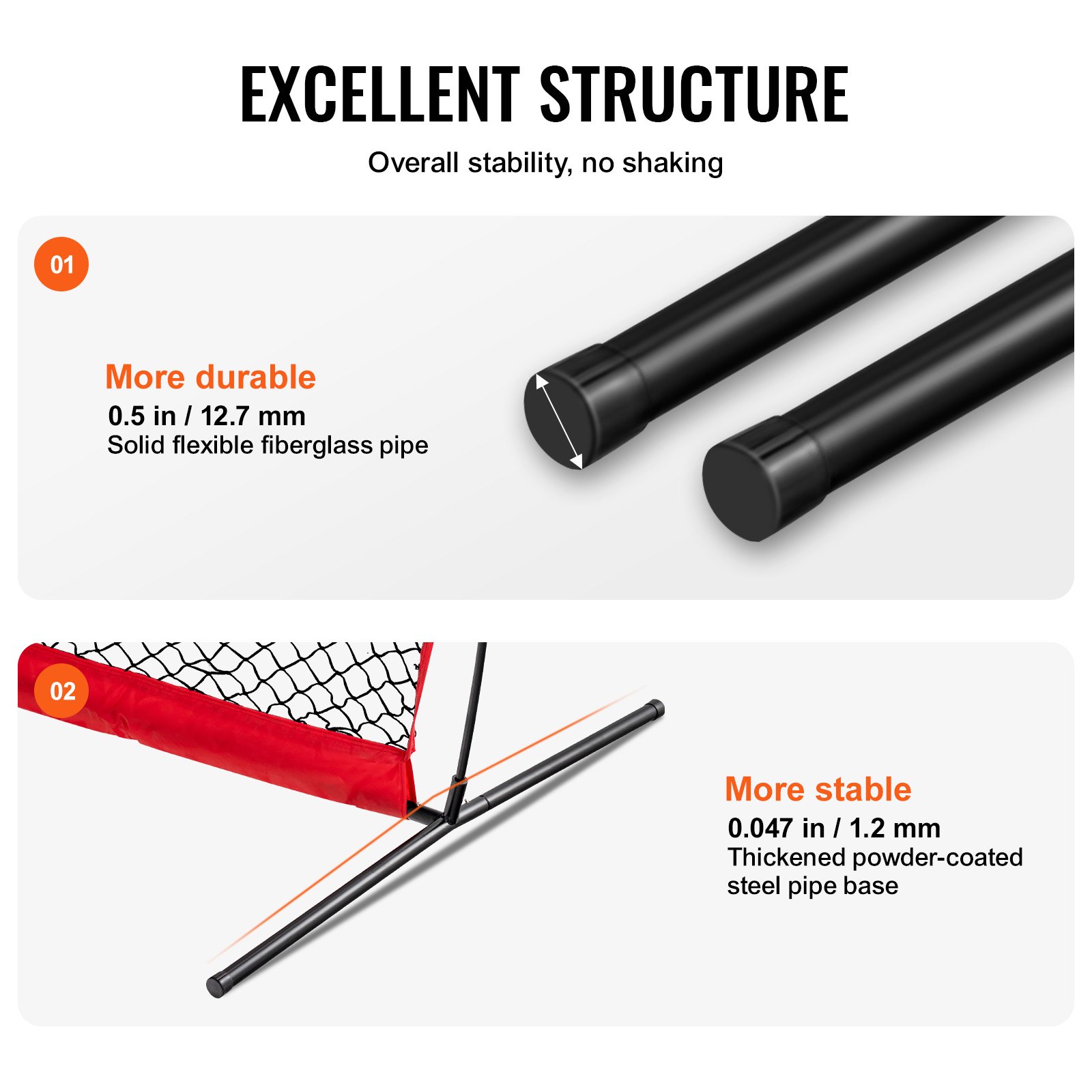 VEVOR L Screen Baseball for Batting Cage, 7x7 ft Baseball & Softball Safety Screen, Body Protector Portable Batting Screen with Carry Bag & Ground Stakes, Baseball Pitching Net for Pitchers Protection