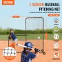 VEVOR L Screen Baseball για Batting Cage, 7x7 ft Softball Screen Safety, Body Protector Φορητή οθόνη κτύπημα με τσάντα μεταφοράς, ρόδες, πασσάλους εδάφους, βαρέως τύπου δίχτυ ρίψης για προστασία Pitchers