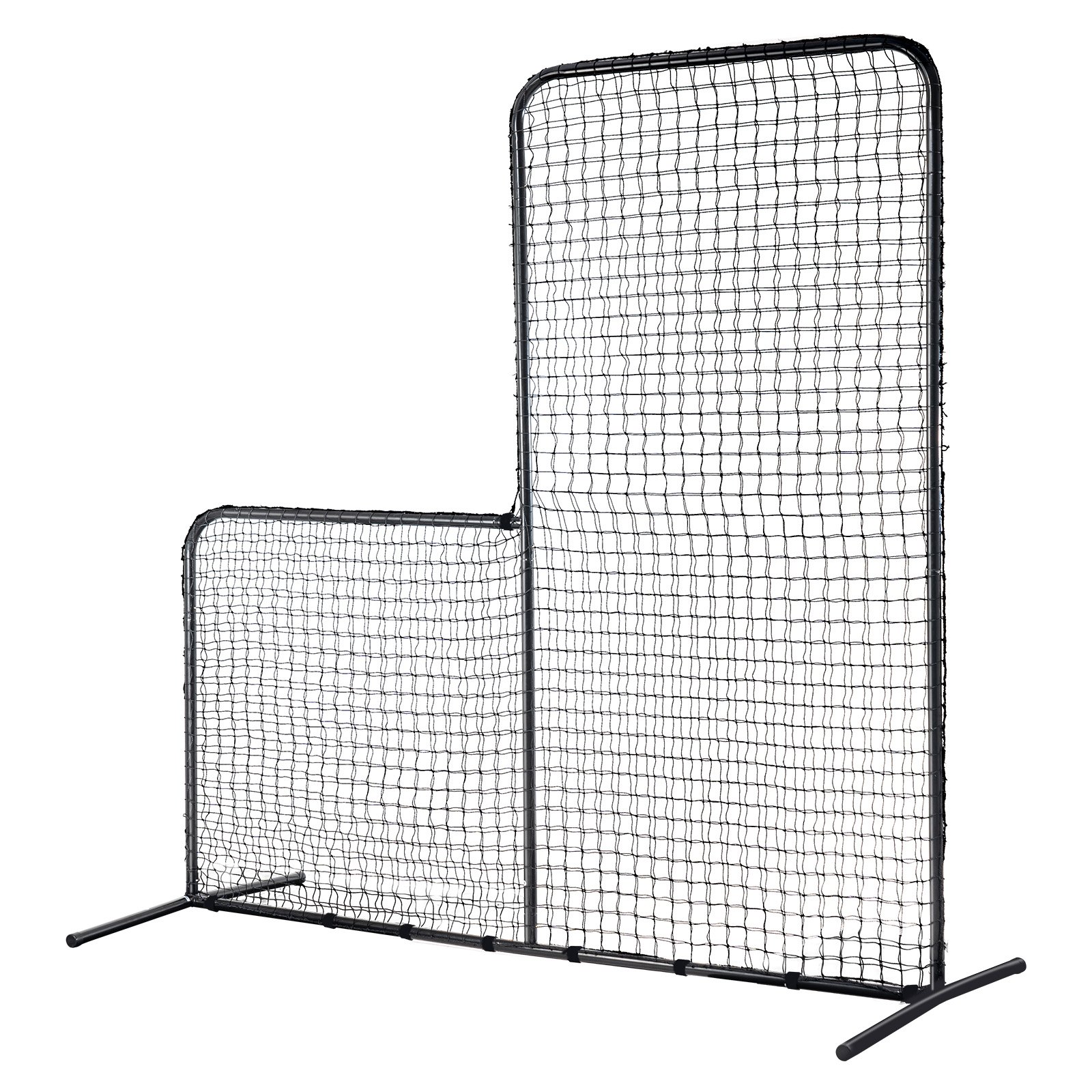 VEVOR L Screen Baseball for Batting Cage, 7x7 ft Baseball Softball Safety Screen, Body Protector Portable Batting Screen with Carry Bag & Ground Stakes, Heavy Duty Pitching Net for Pitchers Protection