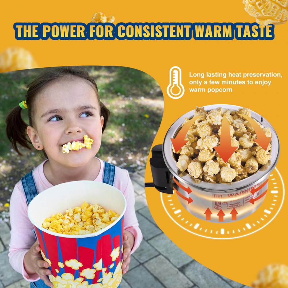 VEVOR Popcorn Maker, 300W Popcorn Popper Machine, 2.5 Oz Kettle Makes 4 QT per Batch, Tabletop Popcorn Maker with PP Door, Includes 2 Scoops and Tray, Movie Theater Style, Red
