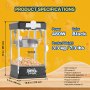 VEVOR Aparat de popcorn, Aparat de popcorn de 480 W, Fierbător de 113 ml, Produce 0,6 litri per lot, Aparat de popcorn de masă, Include 3 linguri, Stil cinematograf, Negru