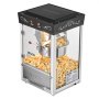 Máquina de palomitas VEVOR, hervidor de acero inoxidable de 237 ml, 800 W, para mostrador, 48 tazas por lote, estilo cine, con control de 2 botones, puerta de PC con panel de vidrio, 1 cucharada y 3 cucharas, color negro