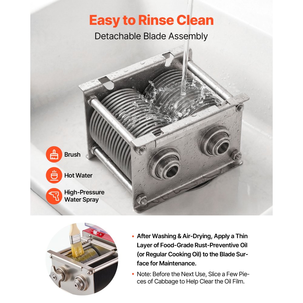 VEVOR Meat Cutting Machine, 850W Commercial Slicer, 5mm Heavy Duty Stainless Steel Blade Shredder for Boneless Meat Soft Vegetables, Electric Food Slicers for Kitchen Restaurant Supermarket