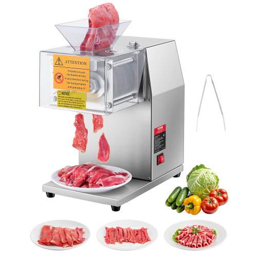 VEVOR Meat Cutter Machine, 850W Meat Slicer, 551 lb/h Commercial Meat Cutting Machine Stainless Steel, 5 mm Thickness, Detachable Blades, Electric Food Slicer for Home Kitchen Restaurant Supermarket