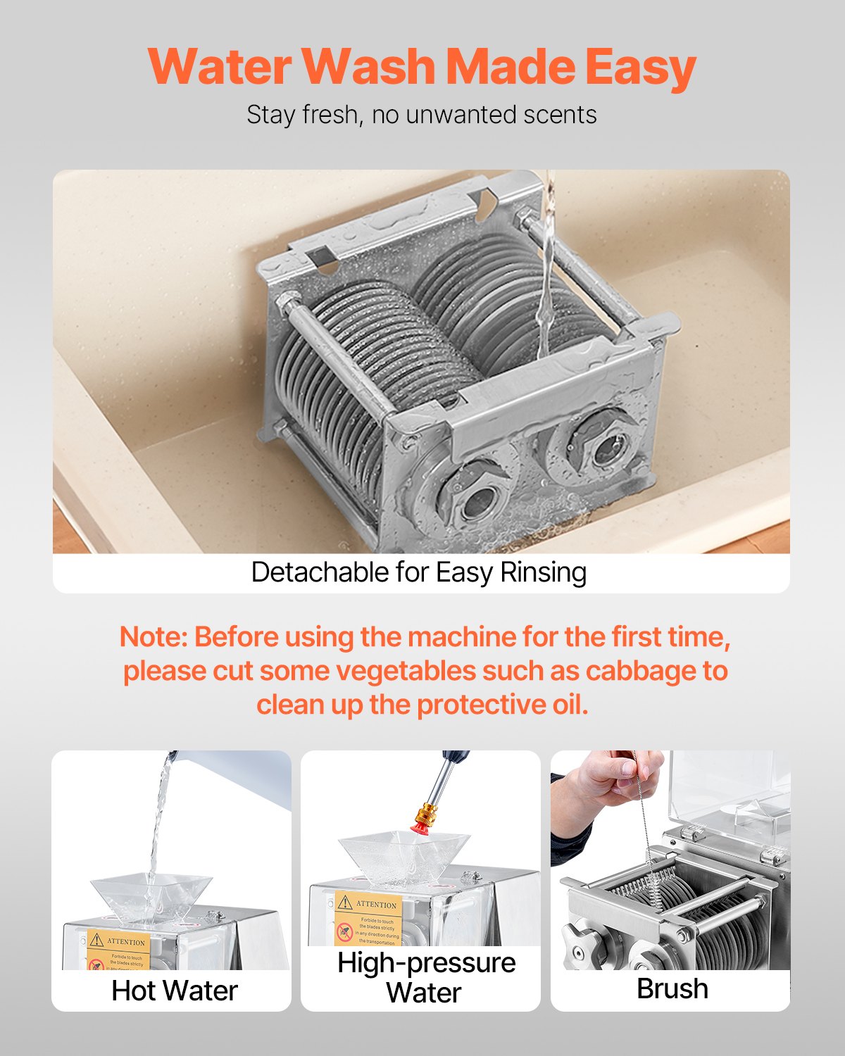 VEVOR Meat Cutter Machine, 850W Meat Slicer, 551 lb/h Commercial Meat Cutting Machine Stainless Steel, 5 mm Thickness, Detachable Blades, Electric Food Slicer for Home Kitchen Restaurant Supermarket