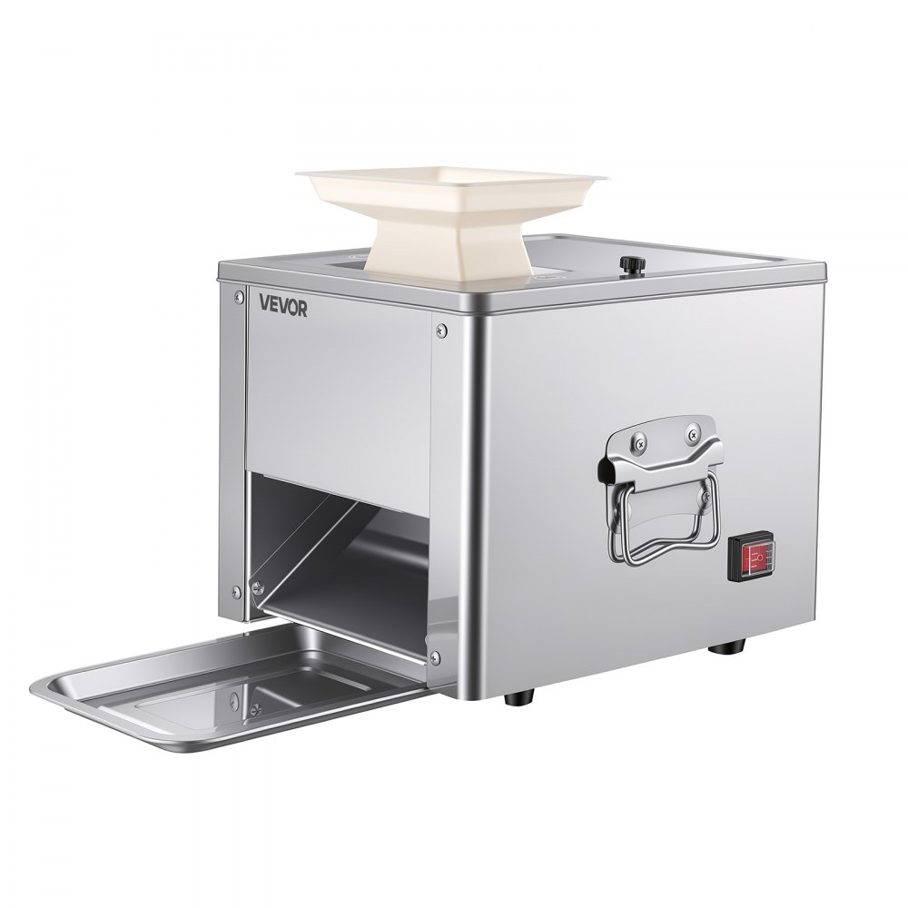 VEVOR Meat Cutter Machine, 550W Meat Slicer, 350 lb/h Commercial Meat Cutting Machine, Stainless Steel, 3.5 mm Thickness, Electric Food Cutting Slicer for Home Kitchen, Restaurant, Supermarket