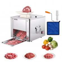 VEVOR Meat Cutter Machine, 550W Meat Slicer, 350 lb/h Commercial Meat Cutting Machine, Stainless Steel, 3.5 mm Thickness, Electric Food Cutting Slicer for Home Kitchen, Restaurant, Supermarket