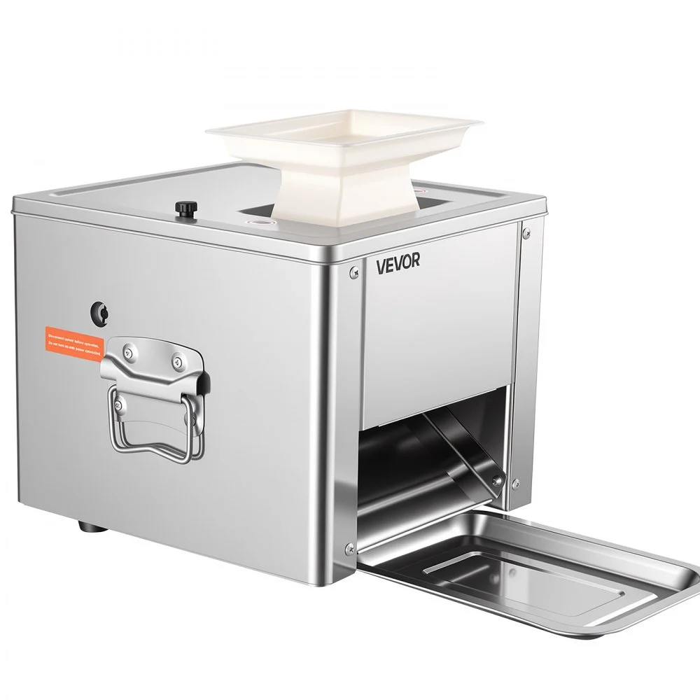 VEVOR Meat Cutter Machine, 550W Meat Slicer, 350 lb/h Commercial Meat Cutting Machine, Stainless Steel, 3.5 mm Thickness, Electric Food Cutting Slicer for Home Kitchen, Restaurant, Supermarket