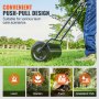 VEVOR Lawn Roller, 13 Gallon 24Inch Sand/Water Filled Yard Roller, Steel Sod Roller with Easy-turn Plug and U-Shaped Ergonomic Handle for Convenient Push and Pull, for Lawn, Garden, Farm, Park, Black