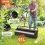VEVOR Lawn Roller, 17 Gallon 36 Inch Sand/Water Filled Yard Roller, Steel Sod Roller with Easy-turn Plug and U-Shaped Ergonomic Handle for Convenient Push and Pull, for Lawn, Garden, Farm, Park, Black