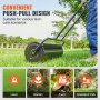 VEVOR Lawn Roller, 17 Gallon Sand/Water Filled Yard Roller, Steel Sod Roller with Easy-turn Plug and U-Shaped Ergonomic Handle for Convenient Push and Pull, for Lawn, Garden, Farm, Park, Black