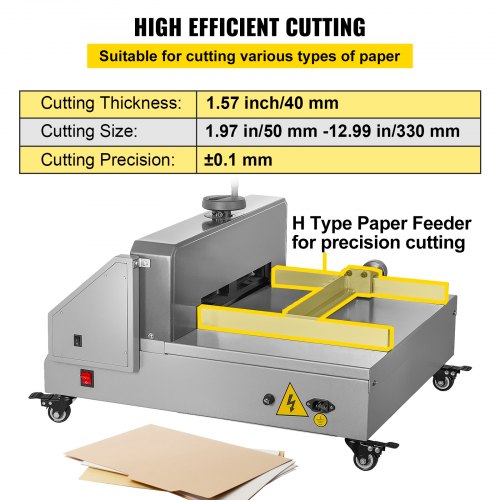 VEVOR Electric Paper Cutter 0-330 Cutting Width, Electric Paper Trimmer, 40mm Cutting Thickness, Desktop Cutting Paper Machine, Industrial Paper Cutter, Heavy Duty Paper Cutter, for Office, School