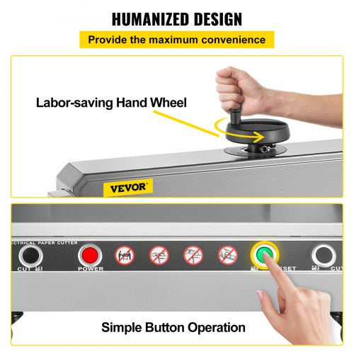 VEVOR Electric Paper Cutter 0-330 Cutting Width, Electric Paper Trimmer, 40mm Cutting Thickness, Desktop Cutting Paper Machine, Industrial Paper Cutter, Heavy Duty Paper Cutter, for Office, School