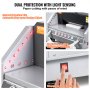 VEVOR electric paper cutter with infrared detection and emergency stop switch.