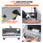VEVOR electric paper cutter step-by-step usage with labeled guidance.