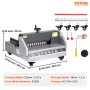 VEVOR electric paper cutter model e330d with accessories and dimensions.