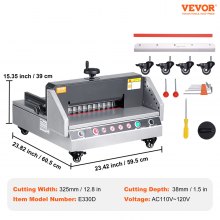 VEVOR Electric Paper Cutter 0-330 Cutting Width, Electric Paper Trimmer, 40mm Cutting Thickness, Desktop Cutting Paper Machine, Industrial Paper Cutter, Heavy Duty Paper Cutter, for Office, School