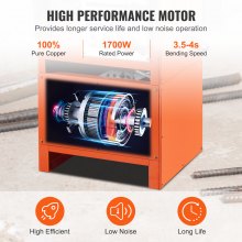 VEVOR 2 az 1-ben elektromos betonacél hajlító 1700 W 3 szög 1 hüvelykig #8 (4-25 mm)