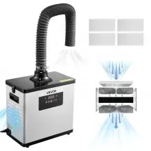 VEVOR Solder Fume Extractor, Upgraded 4-Stage Filtration Soldering Smoke Absorber with 510 m³/h Strong Suction, 10-Speed & Remote Control Brushless Smoke Extractor for Laser Engraving, 3D Printing