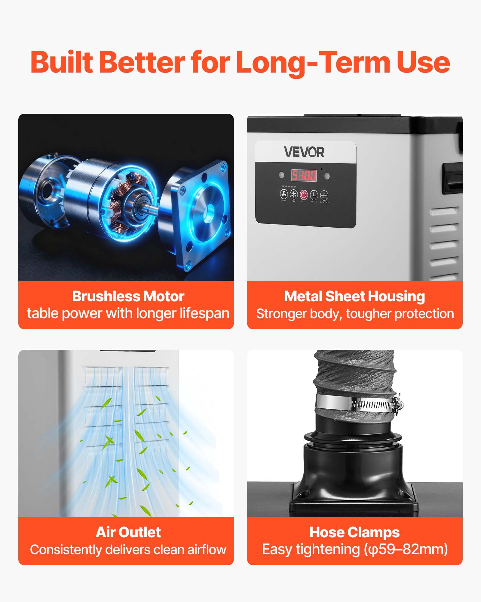VEVOR Solder Fume Extractor, Upgraded 4-Stage Filtration Soldering Smoke Absorber with 510 m³/h Strong Suction, 10-Speed & Remote Control Brushless Smoke Extractor for Laser Engraving, 3D Printing