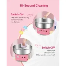 Commercial Cotton Candy Machine Sugar Floss Maker 1000W for Party Home Pink