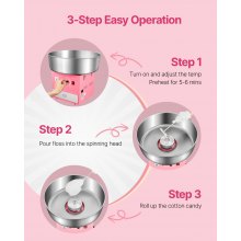 VEVOR Commercial Cotton Candy Machine Sugar Floss Maker 1000W for Party Pink
