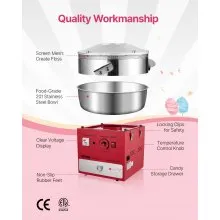 Commercial Cotton Candy Machine Sugar Floss Maker 1000W for Party Home Red