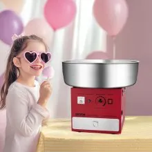 Commercial Cotton Candy Machine Sugar Floss Maker 1000W for Party Home Red
