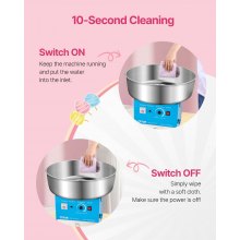 VEVOR Commercial Cotton Candy Machine Sugar Floss Maker 1000W for Party Blue