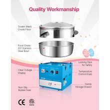 VEVOR Commercial Cotton Candy Machine Sugar Floss Maker 1000W for Party Blue