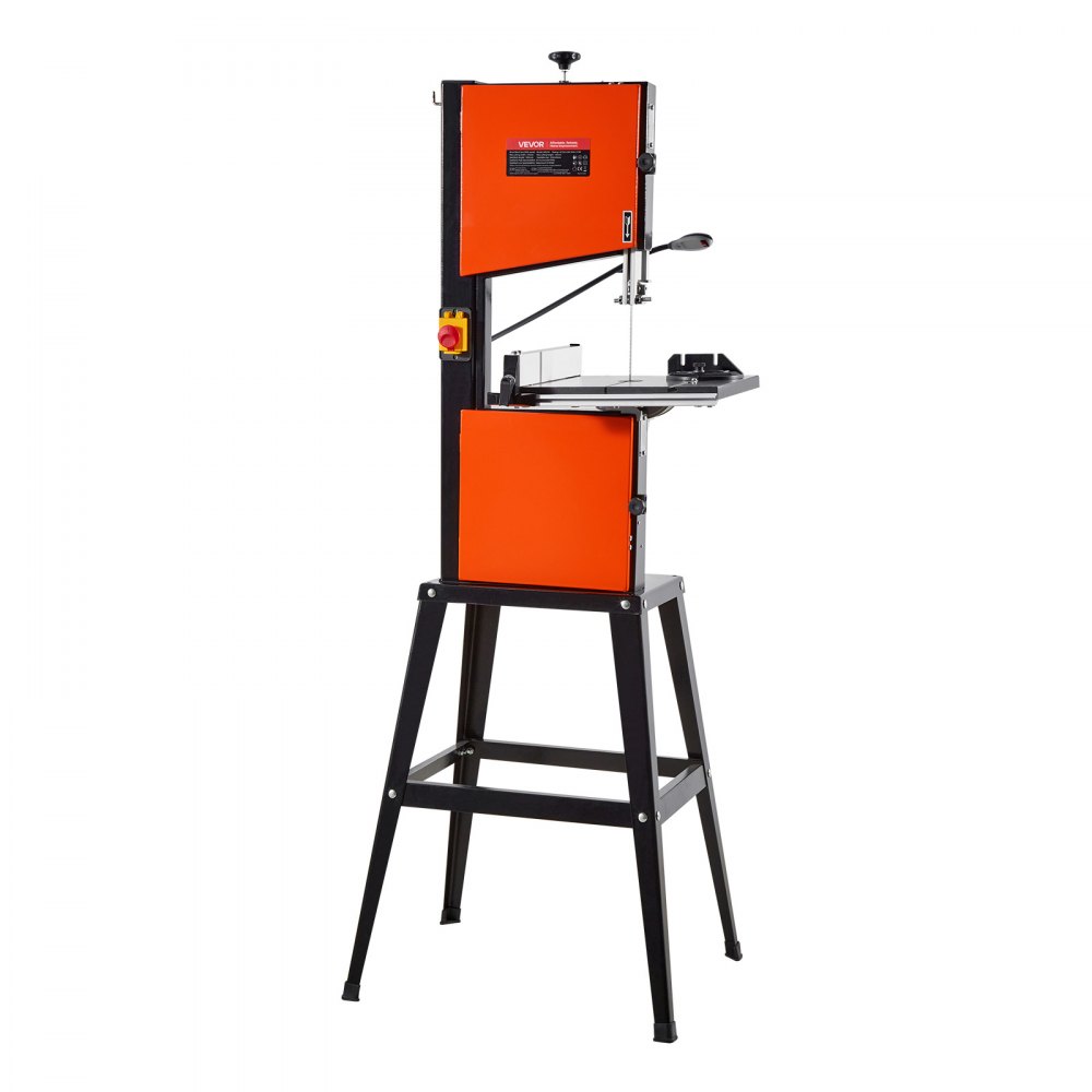 VEVOR Band Saw with Stand, 254 mm, Two-Speed Benchtop Bandsaw, 373W 1/2 HP, 160 mm Max Cutting Height, 335 x 340 mm Cast Iron Table, with 360° Work Light, Miter Gauge, Fence, Band Saw for Woodworking