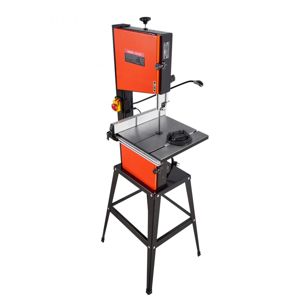 VEVOR Band Saw with Stand, 254 mm, Two-Speed Benchtop Bandsaw, 373W 1/2 HP, 160 mm Max Cutting Height, 335 x 340 mm Cast Iron Table, with 360° Work Light, Miter Gauge, Fence, Band Saw for Woodworking