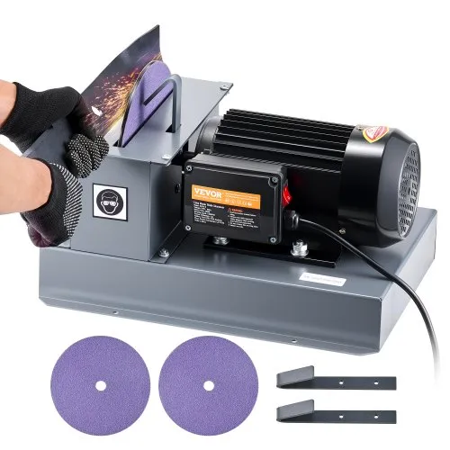 VEVOR Lawn Mower Blade Sharpener, 1HP 750W Lawnmower Blade Grinder with 9-inch Ceramic Grinding Wheel, Powerful Bench Mower Sharpening Machine for High/Low Lift Blades, Gator Blades, Flat Blades