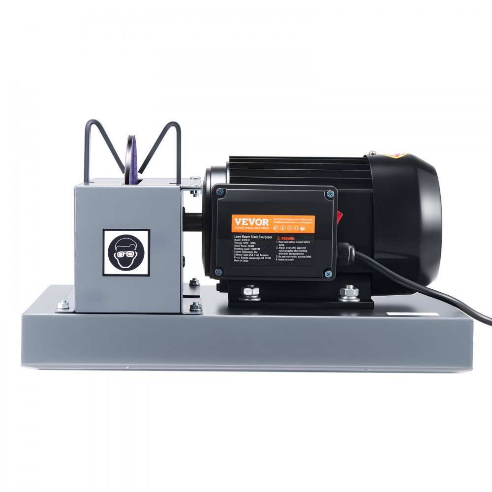 VEVOR Lawn Mower Blade Sharpener, 1HP 750W Lawnmower Blade Grinder with 9-inch Ceramic Grinding Wheel, Powerful Bench Mower Sharpening Machine for High/Low Lift Blades, Gator Blades, Flat Blades
