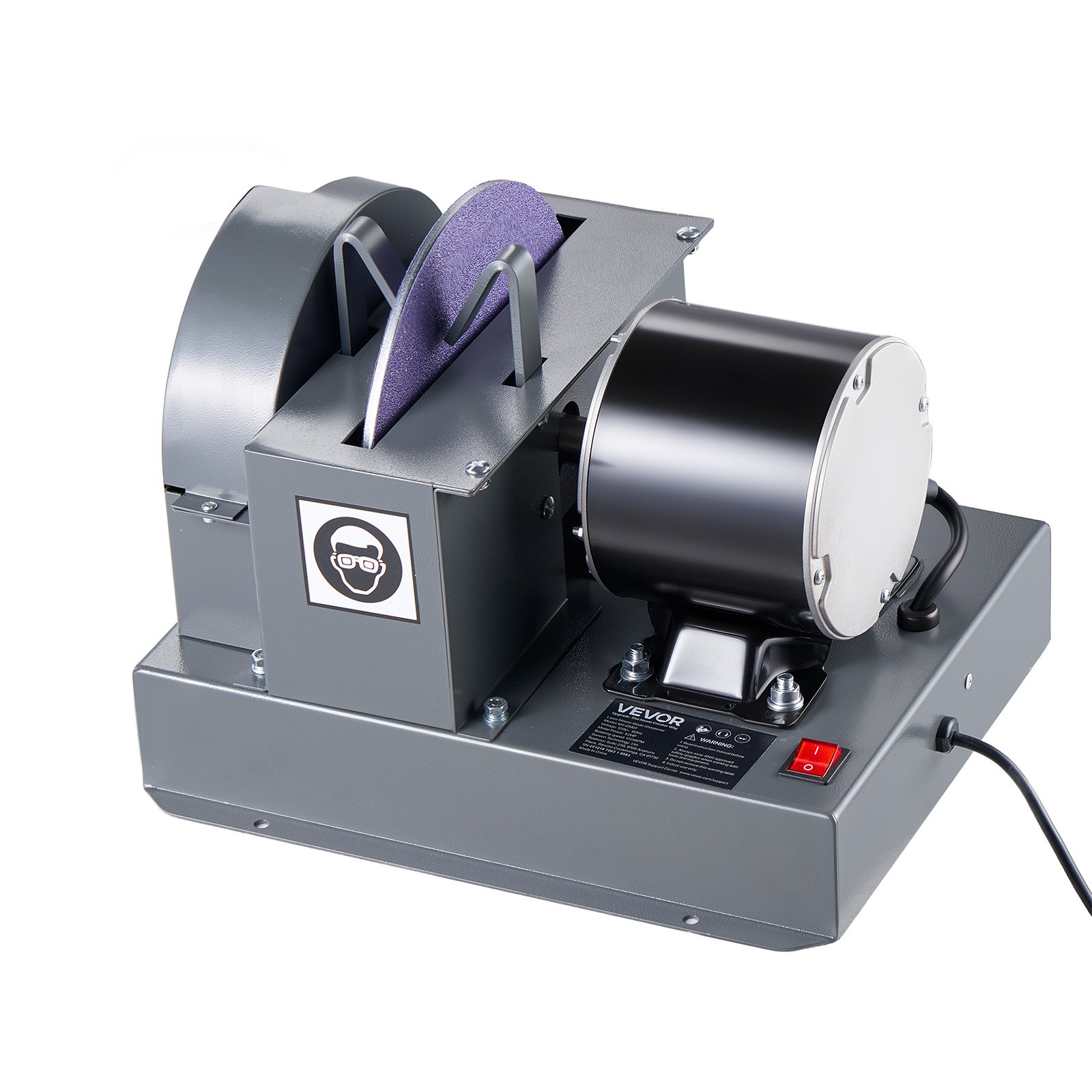 VEVOR Lawn Mower Blade Sharpener, 1/2HP Lawnmower Blades Grinder with 7" Flap Wheel & 9" Ceramic Grinding Wheel, 30° or 40° Blade Sharpening Machine for High Lift, Low Lift, Gator & Flat Blades