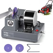 VEVOR Lawn Mower Blade Sharpener, 1/3HP Lawnmower Blades Grinder with 7" Ceramic Grinding Wheel, 30° or 40° Blade Sharpening Machine for High Lift, Low Lift, Gator & Flat Blades