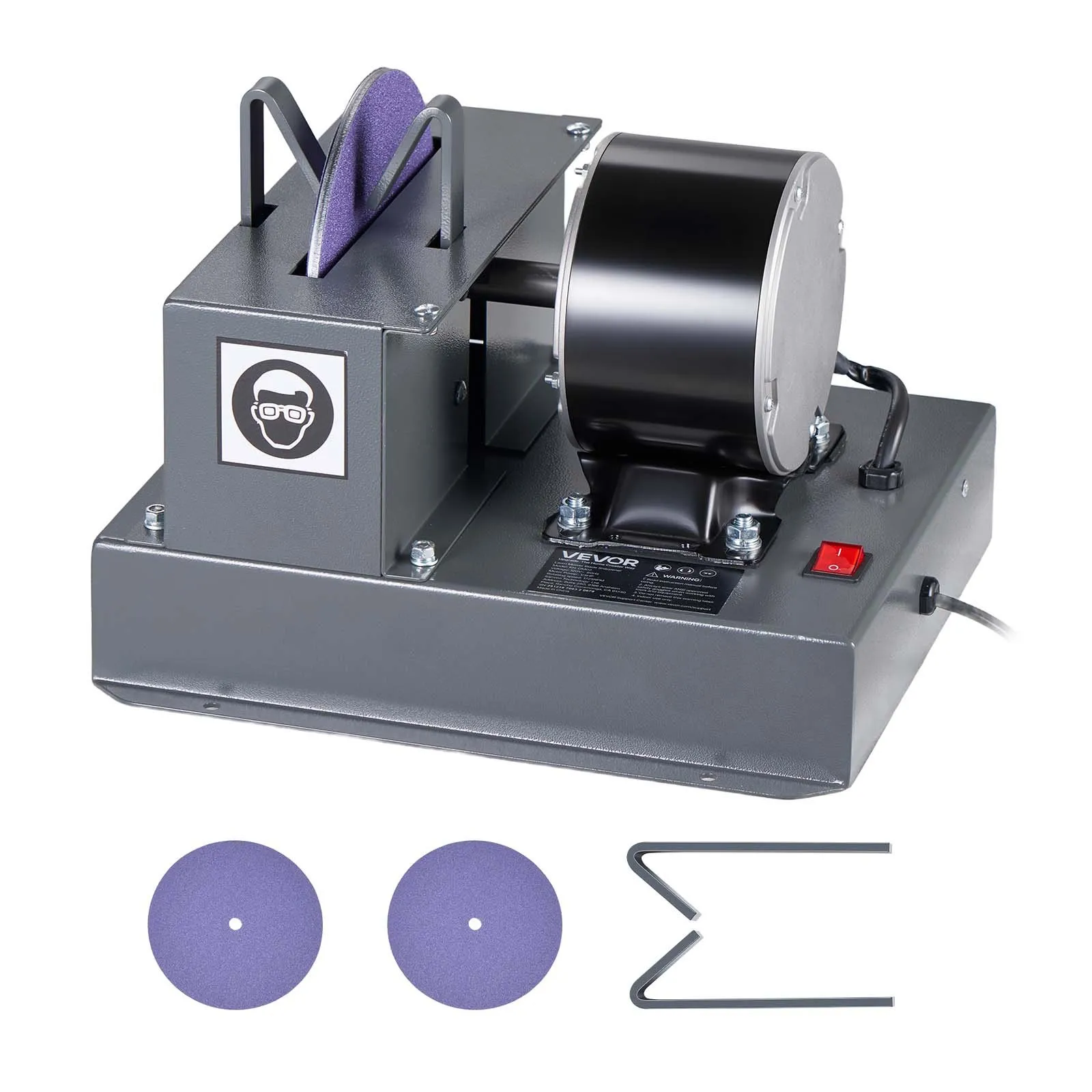 VEVOR Lawn Mower Blade Sharpener, 1/3HP Lawnmower Blades Grinder with 7" Ceramic Grinding Wheel, 30° or 40° Blade Sharpening Machine for High Lift, Low Lift, Gator & Flat Blades