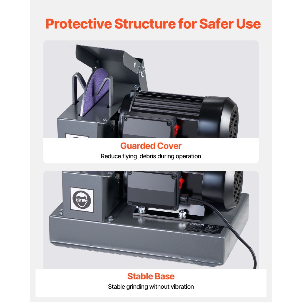 VEVOR Lawn Mower Blade Sharpener, 1HP Lawnmower Blades Grinder with 9" Ceramic Grinding Wheel, Grit Collector & Balancer, 30°/40° Blade Sharpening Machine for High Lift, Low Lift, Gator & Flat Blades
