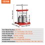 VEVOR Fruit Wine Press, 1.6 Gallon/6L, 2 Stainless Steel Barrels, Manual Juice Maker, Cider Apple Grape Tincture Vegetables Honey Olive Oil Making Press with T-Handle for Outdoor, Kitchen, and Home